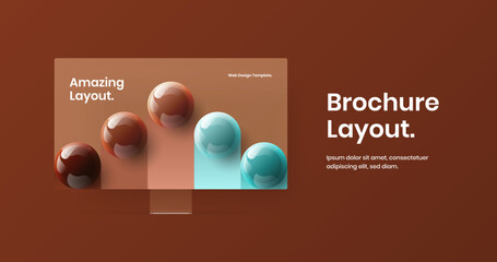 Minimalistic computer display mockup site concept. Clean web project design vector template.