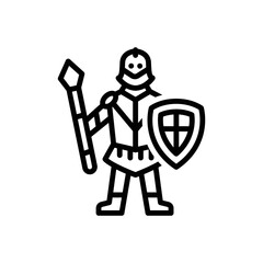 Black line icon for knight