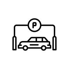 Black line icon for parking