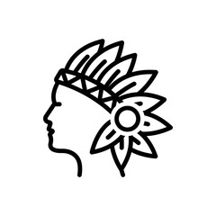 Black line icon for americans