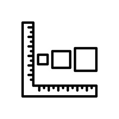 Black line icon for sizes
