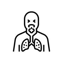 Black line icon for asthma
