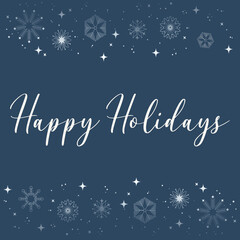 Fototapeta na wymiar Happy Holidays snowflake holiday vector illustration greetings card