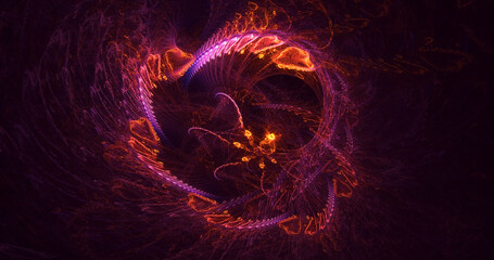 3D rendering abstract multicolor technology fractal light background