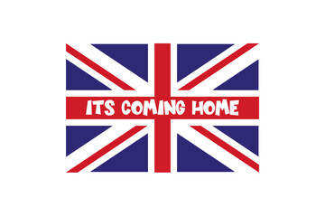 Footballs Coming Home vector illustration with union flag.