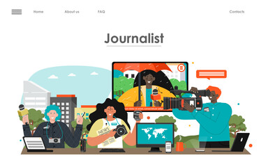 Journalist broadcast tv media news landing page