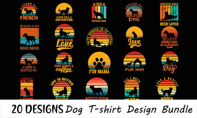 Dog T-shirt Design Bundle 