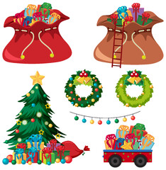 Christmas ornaments isolated set