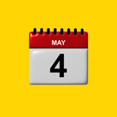 may 3d calendar vector design. may calendar design template. 3d calendar design vector illustration