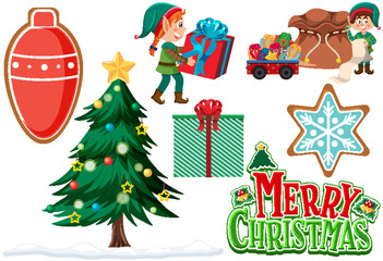 Christmas ornaments and elements set