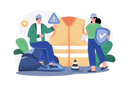 Safety Engineer Illustration concept on white background