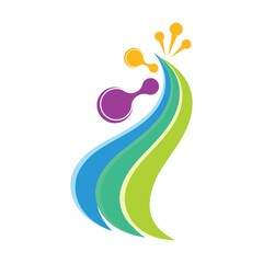 Molecule logo illustration vector template