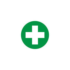 Fototapeta premium Green first aid icon