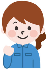 頑張る笑顔の女性作業員