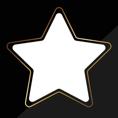 シンプルな星型のフレーム　ブラック＆ゴールド