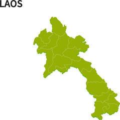 ラオス/LAOSの地域区分イラスト