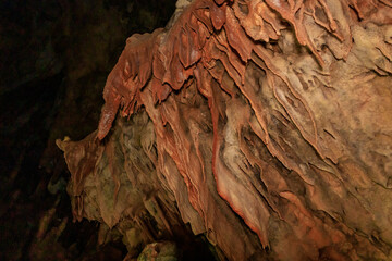 The splendor  of nature - bizarre forms of stalactites and stalagmites in the Salamander Cave in northern Israel