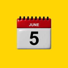 june 3d calendar vector design. june calendar design template. 3d calendar design vector illustration