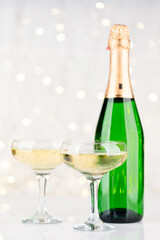 Champagne bottle and glasses