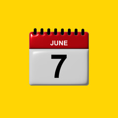 june 3d calendar vector design. june calendar design template. 3d calendar design vector illustration
