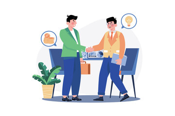 Male Investor Doing Investment Illustration concept