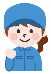 頑張る笑顔の女性作業員