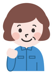 頑張る笑顔のシニア女性作業員