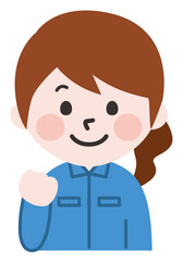 頑張る笑顔の女性作業員