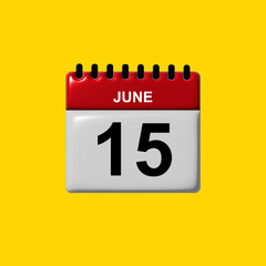 june 3d calendar vector design. june calendar design template. 3d calendar design vector illustration