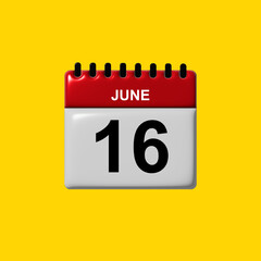 june 3d calendar vector design. june calendar design template. 3d calendar design vector illustration