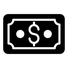 Glyph money icon on white background
