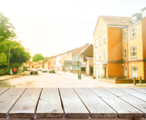 Table Top And Blur Exterior Of Background