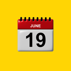 june 3d calendar vector design. june calendar design template. 3d calendar design vector illustration