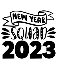 Happy New Year SVG Bundle, Hello 2023 Svg, New Year Decoration, New Year Sign, Silhouette Cricut, Printable Vector, New Year Quote Svg