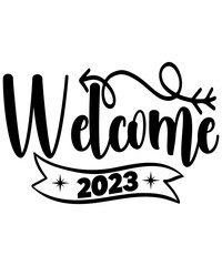 Happy New Year SVG Bundle, Hello 2023 Svg, New Year Decoration, New Year Sign, Silhouette Cricut, Printable Vector, New Year Quote Svg