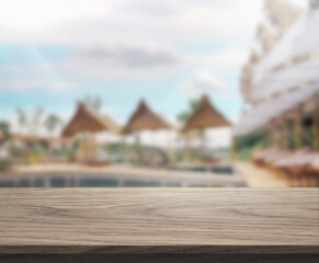 Table Top And Blur Exterior Of Background