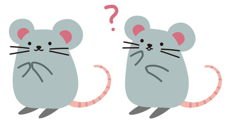 かわいいネズミの全身イラスト