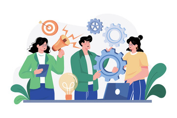 Business Team Management Illustration concept