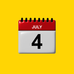 july 3d calendar vector design. july calendar design template. 3d calendar design vector illustration