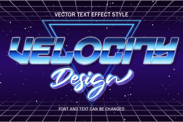 velocity vintage retro font typography lettering 3d editable text effect font style template background