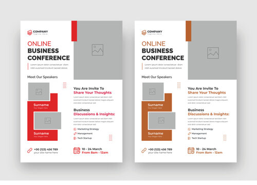 Business Webinar Flyer Template, 2024 Conference Flyer - Powered by Adobe