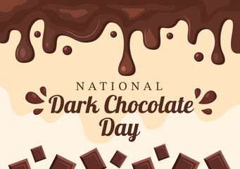 World Dark Chocolate Day On February 1st for the Health and Happiness That Choco Brings in Flat Style Cartoon Hand Drawn Templates Illustration