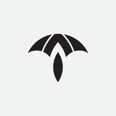 Umbrella logo. Initial A with umbrella shape logo concept.