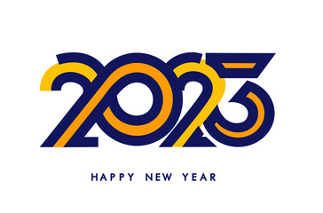 Happy New Year 2023 Greeting banner logo design illustration, Creative and Colorful 2023 new year vector Abstract design typography logo 2023 for vector celebration and season decoration, backgrounds,