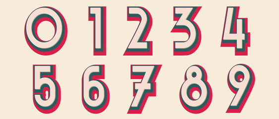 Retro numerals, numbers font