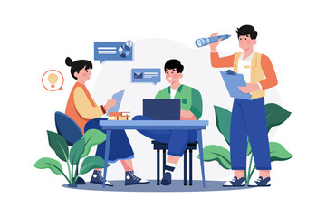 The team doing a meeting on the recruitment