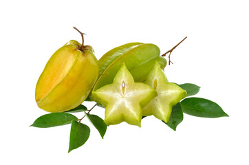 carambole , star fruit on transparent png