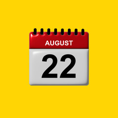 august 3d calendar vector design. august calendar design template. 3d calendar design vector illustration