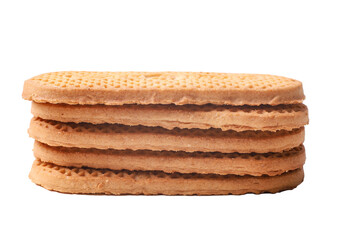 Brown long cookies, transparent background, close up