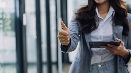 Business team present. Photo professional investor working new startup project. Finance meeting.Digital tablet laptop computer smart phone using, keyboard docking screen foreground,filter